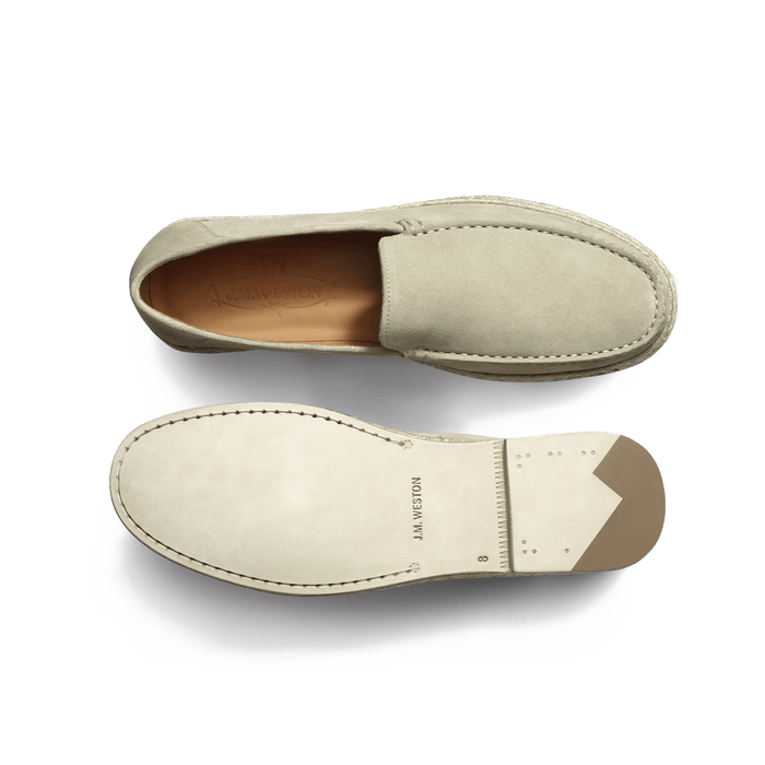 J.m. Weston Mocassin Espadrille Uzès Homme En Cuir Velours Beige