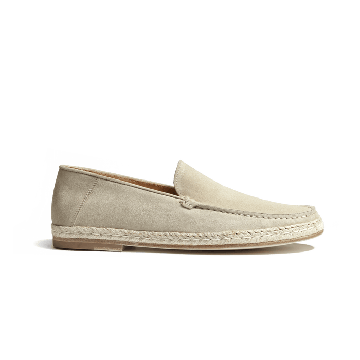 j.m. weston Mocassin Espadrille Uzès homme en cuir velours beige