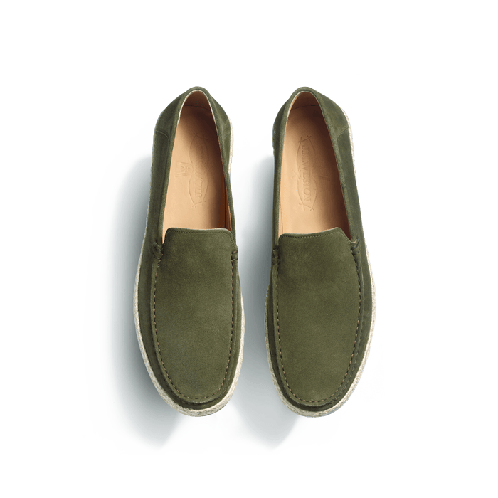 J.m. Weston Mocassin Espadrille Uzès Homme En Cuir Velours Kaki