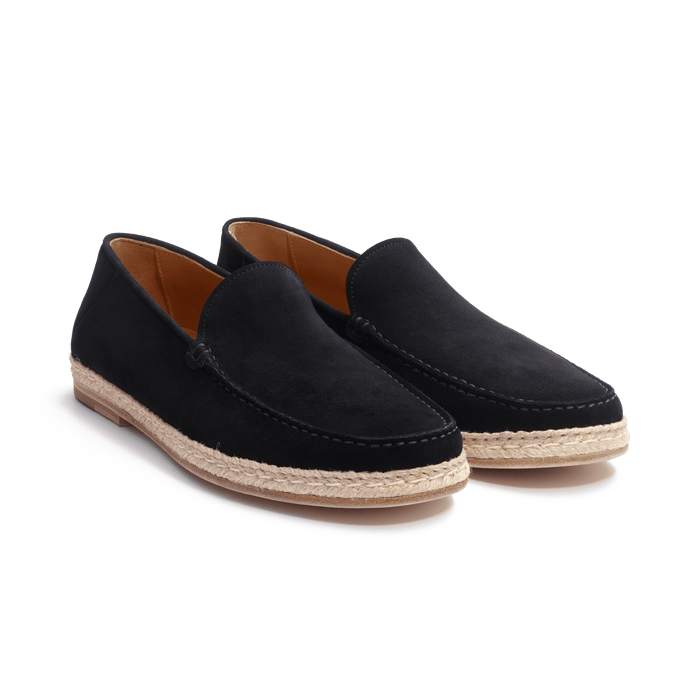 J.m. Weston Mocassin Espadrille Uzès Homme En Velours Bleu Marine