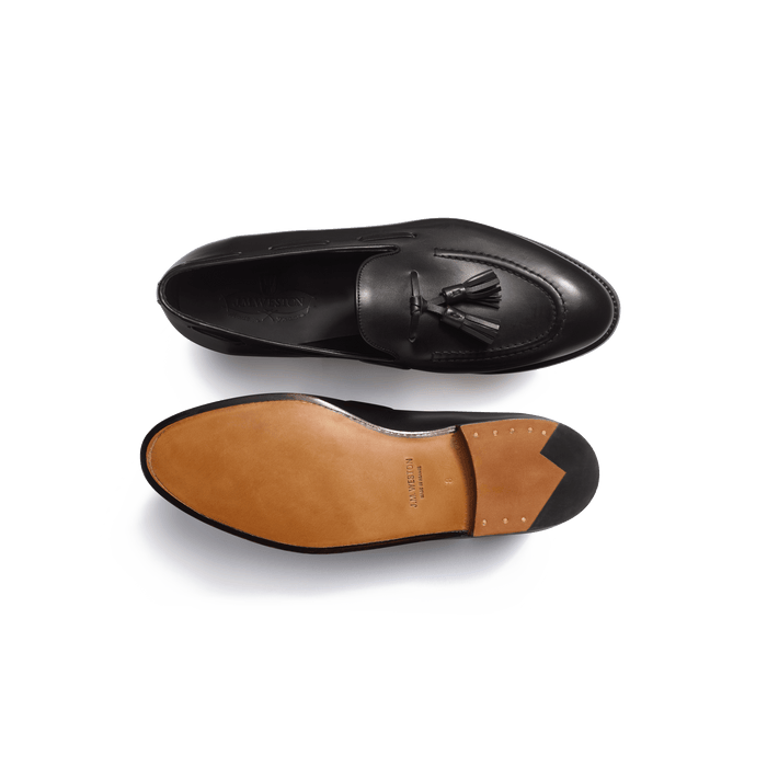 J.m. Weston Mocassin Menton à Pampilles Homme En Cuir Lisse Noir