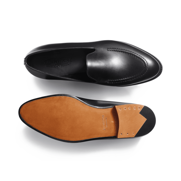 J.m. Weston Mocassin Menton Homme En Cuir Veau Lisse Noir Nuancé