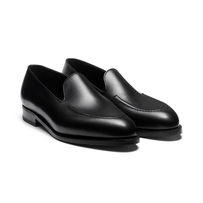 J.m. Weston Mocassin Menton Homme En Cuir Veau Lisse Noir Nuancé