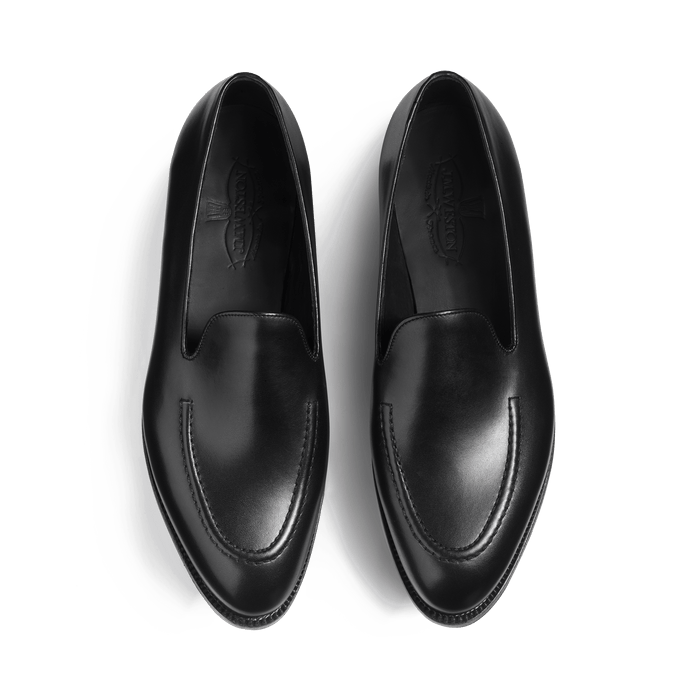 J.m. Weston Mocassin Menton Homme En Cuir Veau Lisse Noir Nuancé