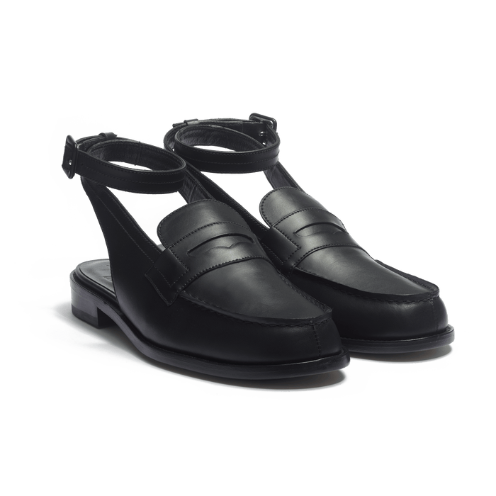 J.m. Weston Mocassin Sandale Would Love Femme En Cuir Lisse Noir