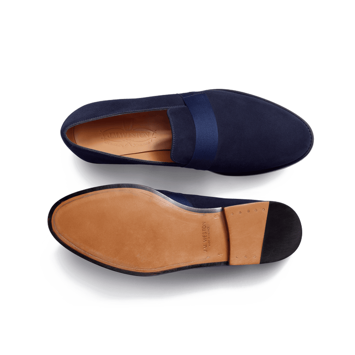 J.m. Weston Mocassin Smoking Femme En Velours Marine