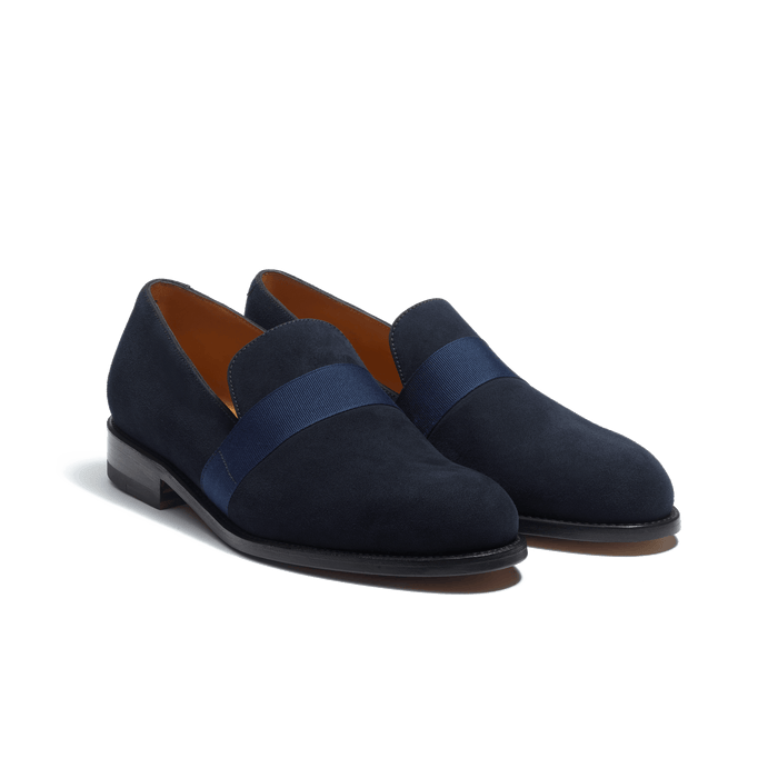 J.m. Weston Mocassin Smoking Femme En Velours Marine