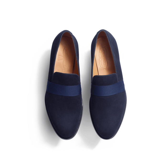 J.m. Weston Mocassin Smoking Femme En Velours Marine