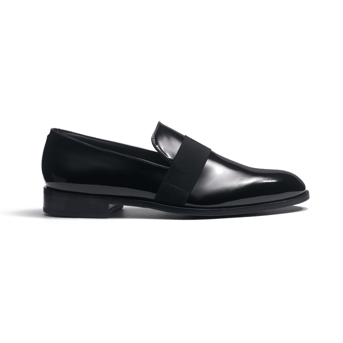 j.m. weston Mocassin smoking homme en cuir vernis noir