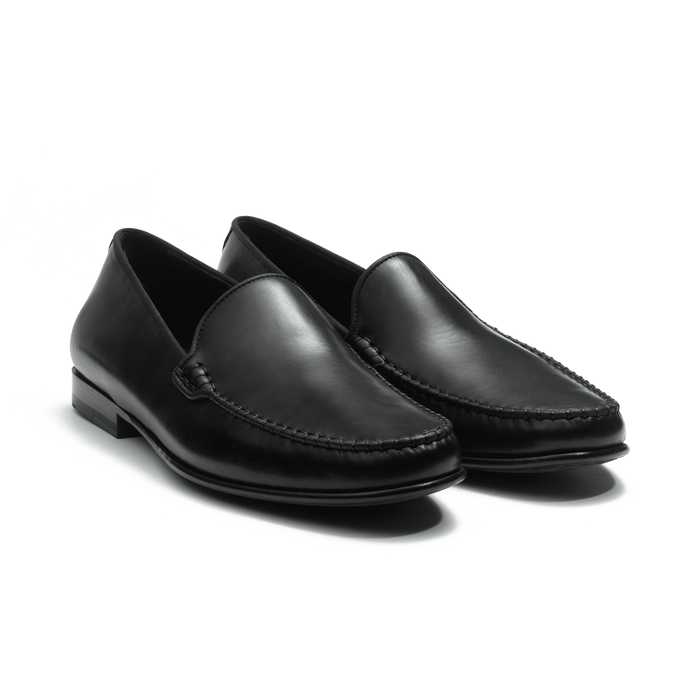 J.m. Weston Mocassin Souple Calvi Homme En Cuir Lisse Noir