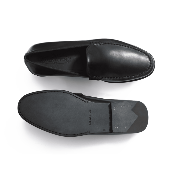 J.m. Weston Mocassin Souple Calvi Homme En Cuir Lisse Noir