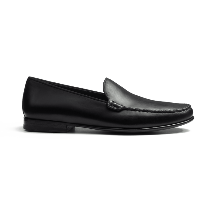 j.m. weston Mocassin Souple Calvi homme en cuir lisse noir