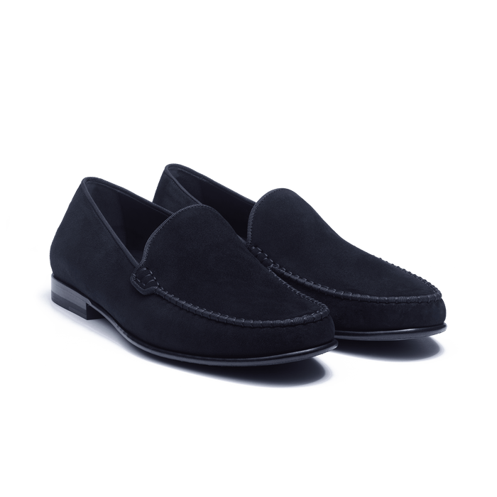 J.m. Weston Mocassin Souple Calvi Homme En Velours Bleu