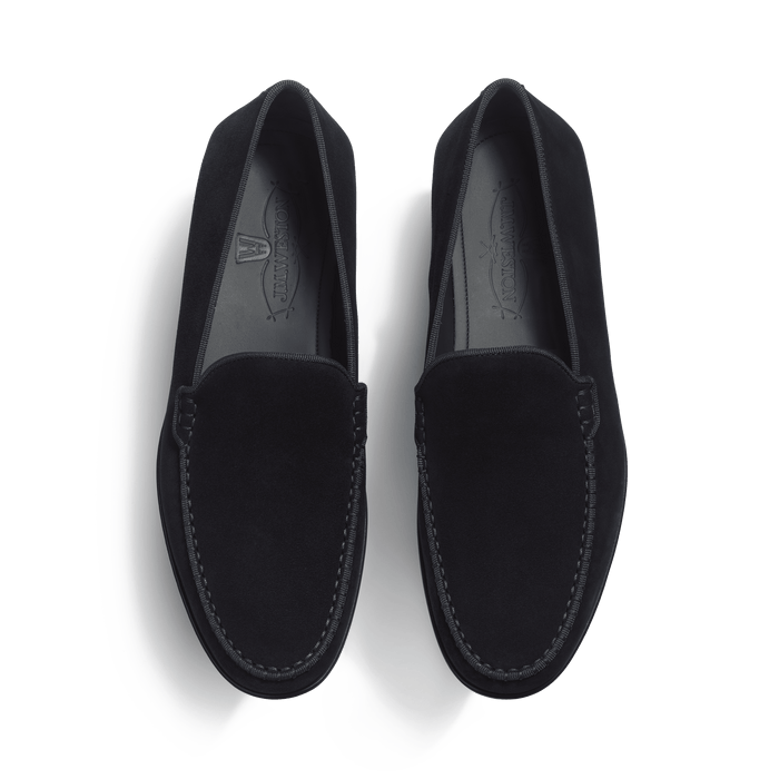 J.m. Weston Mocassin Souple Calvi Homme En Velours Bleu