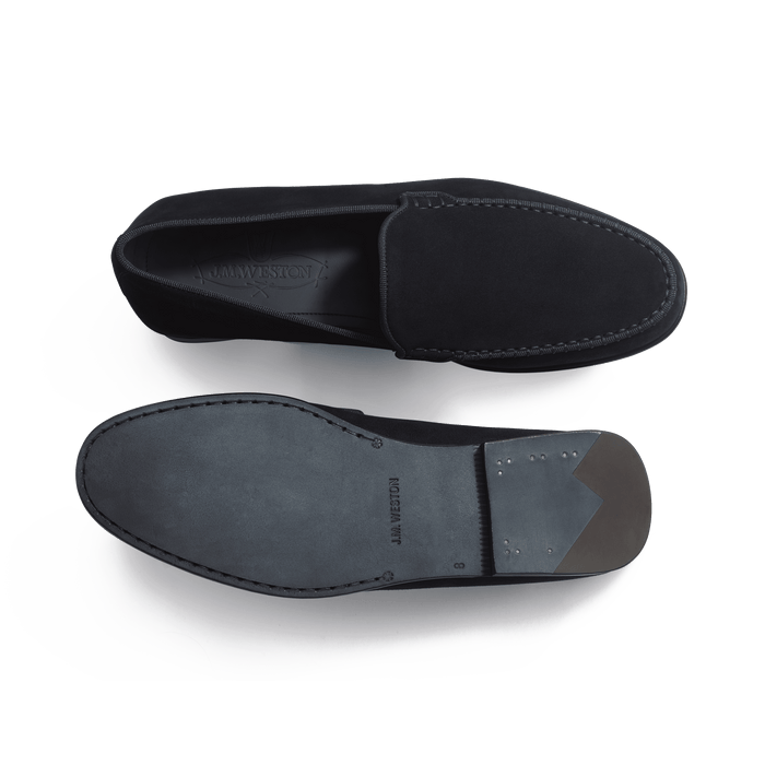 J.m. Weston Mocassin Souple Calvi Homme En Velours Bleu