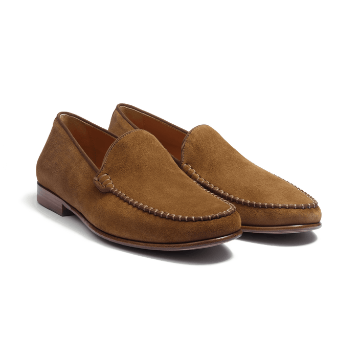 J.m. Weston Mocassin Souple Calvi Homme En Velours Marron Brun
