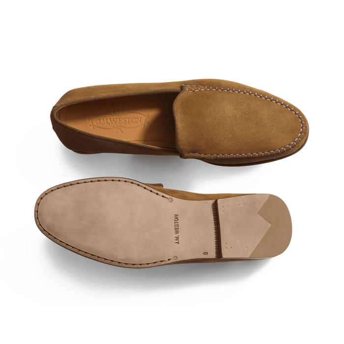 J.m. Weston Mocassin Souple Calvi Homme En Velours Marron Brun