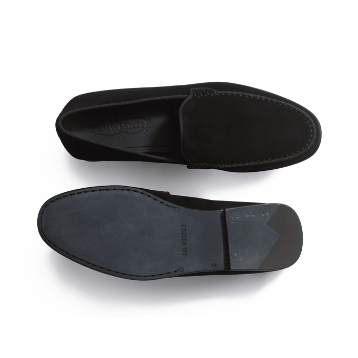 J.m. Weston Mocassin Souple Calvi Homme En Velours Noir