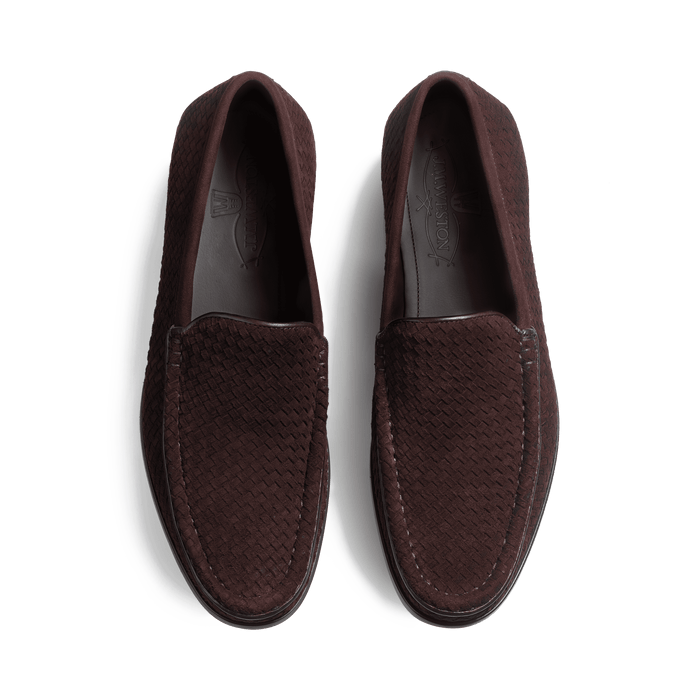 J.m. Weston Mocassin Souple Tressé Calvi Homme En Velours Marron