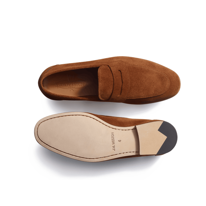 J.m. Weston Mocassin Woogie Femme En Cuir Veau Velours Beachnut