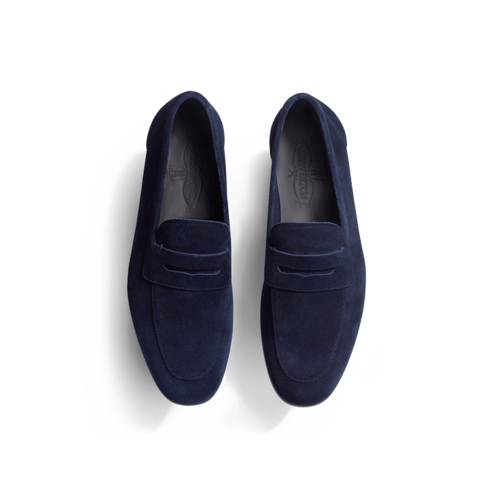J.m. Weston Mocassin Woogie Femme En Cuir Veau Velours Marine