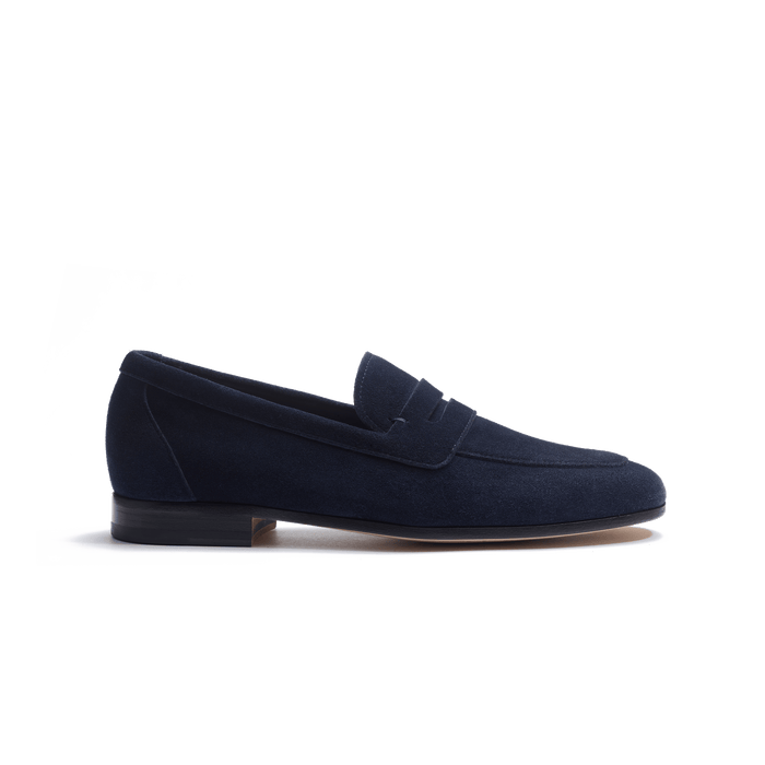 j.m. weston Mocassin Woogie femme en cuir veau velours marine