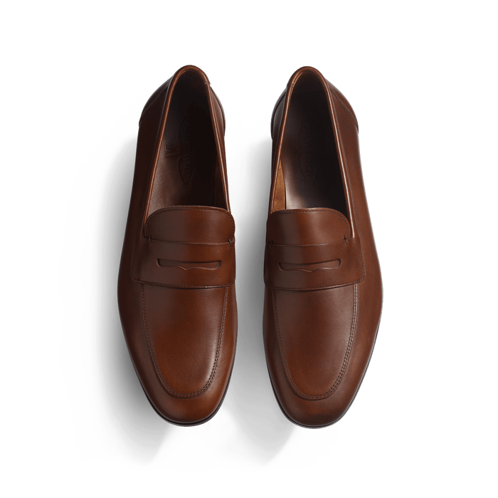J.m. Weston Mocassin Woogie Homme En Cuir Veau Lisse Marron Bergeronnette