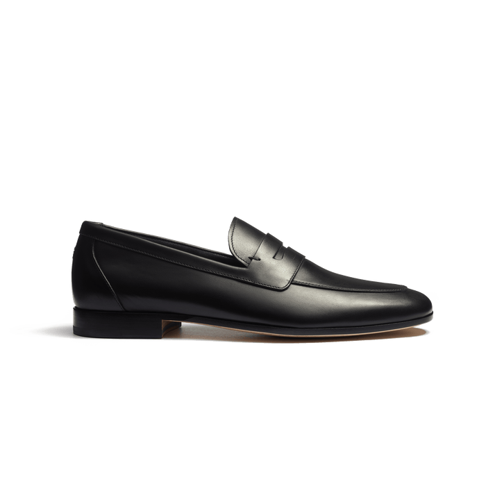 j.m. weston Mocassin Woogie homme en cuir veau lisse noir