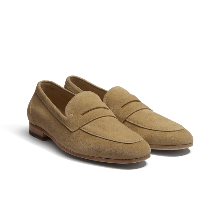 J.m. Weston Mocassin Woogie Homme En Cuir Veau Velours Beige