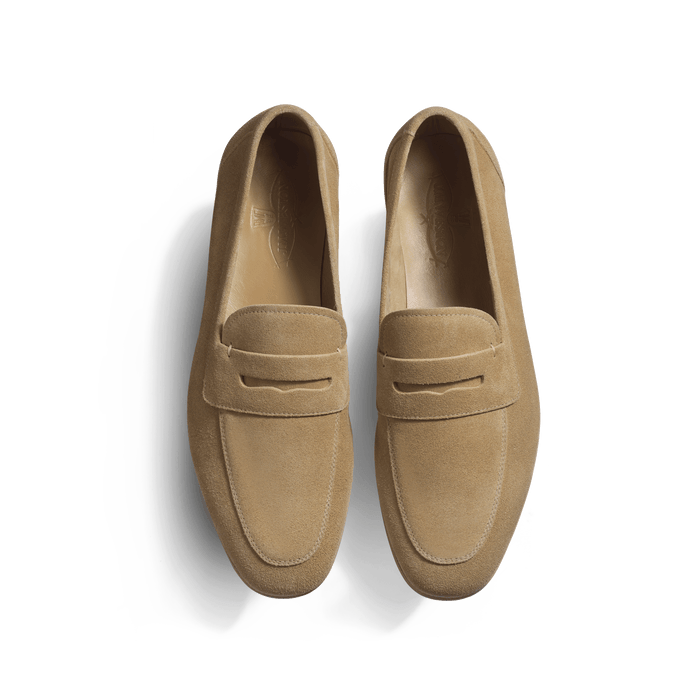 J.m. Weston Mocassin Woogie Homme En Cuir Veau Velours Beige