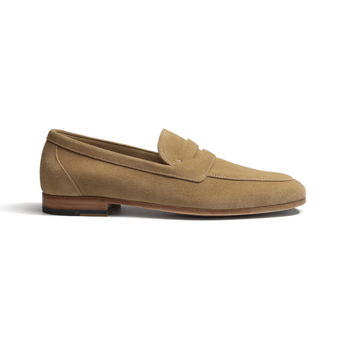 j.m. weston Mocassin Woogie homme en cuir veau velours beige