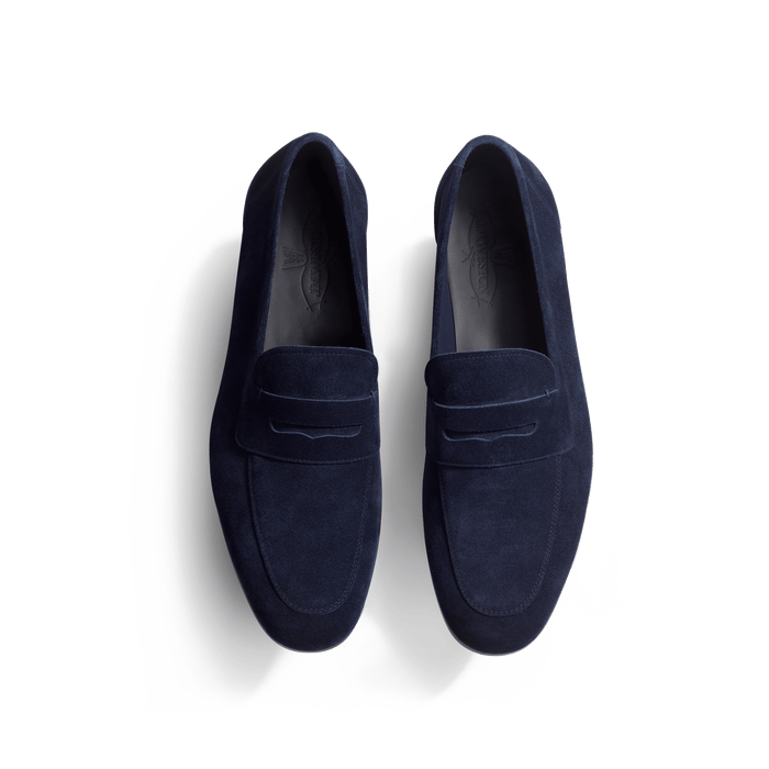 J.m. Weston Mocassin Woogie Homme En Cuir Veau Velours Marine