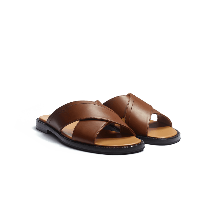 J.m. Weston Mule Croisée Double V Homme En Cuir Lisse Bergeronnette