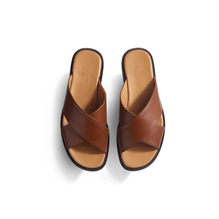 J.m. Weston Mule Croisée Double V Homme En Cuir Lisse Bergeronnette