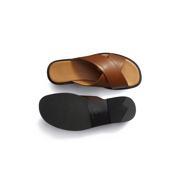 J.m. Weston Mule Croisée Double V Homme En Cuir Lisse Bergeronnette