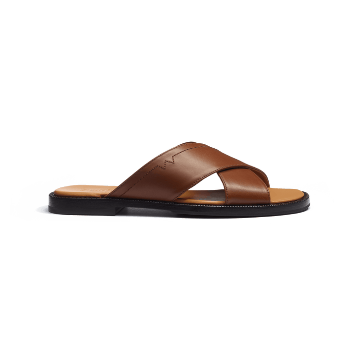 j.m. weston Mule Croisée Double V homme en cuir lisse bergeronnette