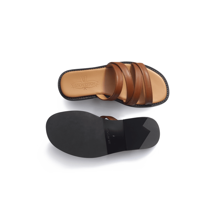 J.m. Weston Mule Double V Femme En Cuir Lisse Bergeronnette