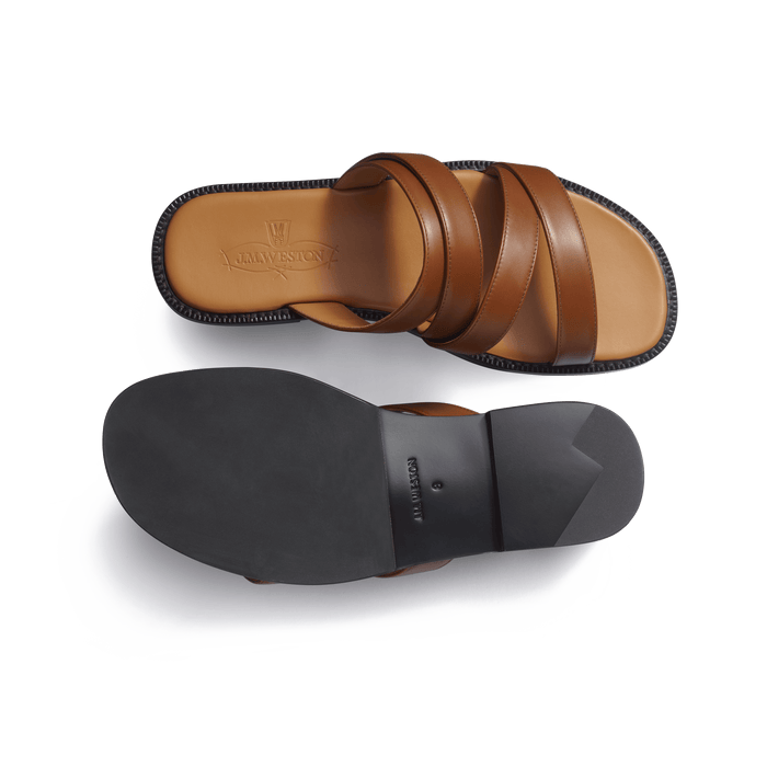 J.m. Weston Mule Double V Homme En Cuir Veau Lisse Bergeronnette