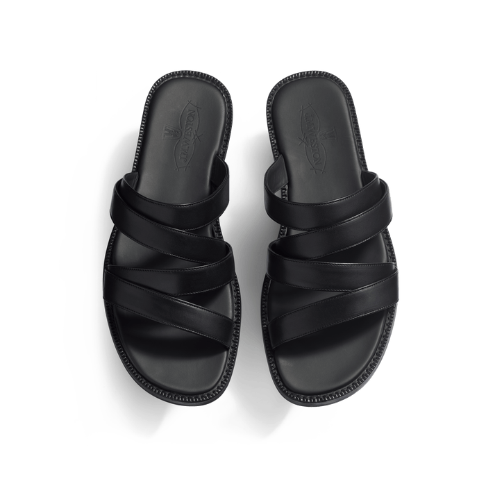 J.m. Weston Mule Double V Homme En Cuir Veau Lisse Noir