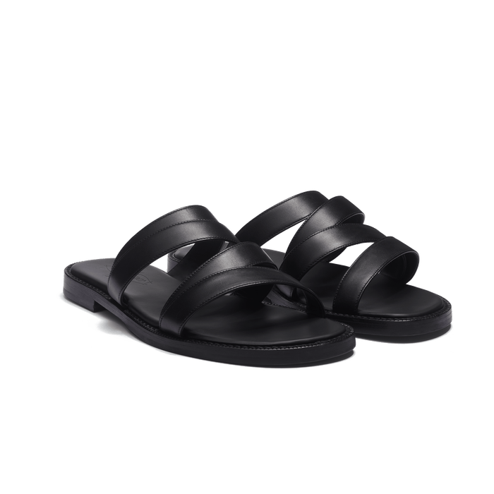 J.m. Weston Mule Double V Homme En Cuir Veau Lisse Noir