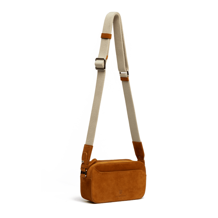 J.m. Weston Pochette à Bandoulière Double You En Cuir Veau Velours Beachnut