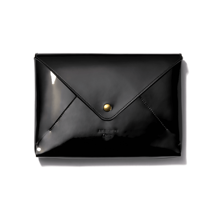 j.m. weston Pochette J.M. Weston x Opéra en cuir veau vernis noir