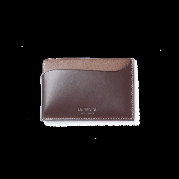 j.m. weston Porte-cartes Cuir veau lisse marron mélèze & cuir veau box marron bergeronette