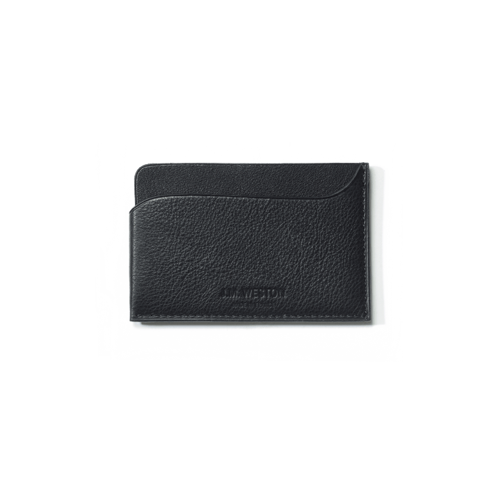 j.m. weston Porte-cartes Double You en cuir foulonné noir