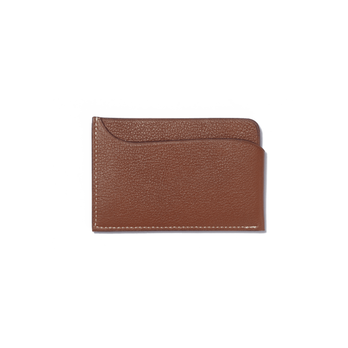 J.m. Weston Porte-cartes Double You En Cuir Veau Foulonné Marron Bergeronnette