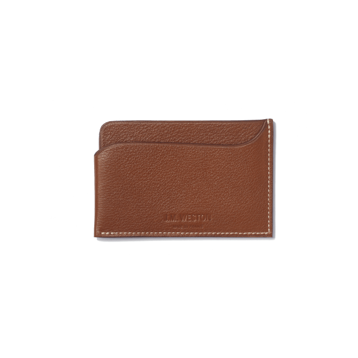 j.m. weston Porte-cartes Double You en cuir veau foulonné marron bergeronnette