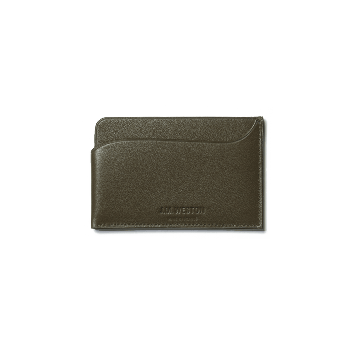 j.m. weston Porte-cartes Double You en cuir veau foulonné vert
