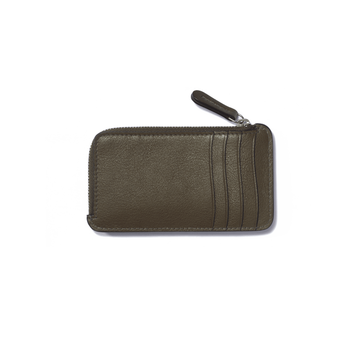 J.m. Weston Porte-cartes Zippé Double You En Cuir Veau Foulonné Vert