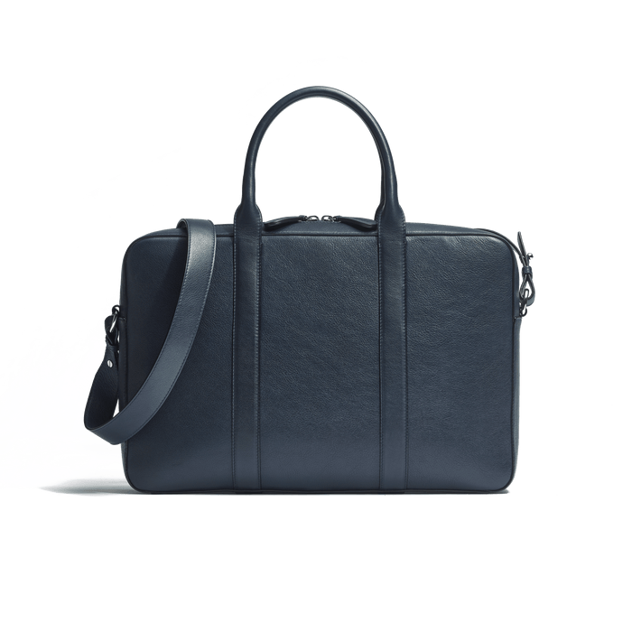 J.m. Weston Porte-documents Double You En Cuir Lisse Marine