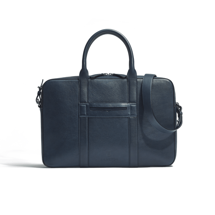 j.m. weston Porte-documents Double You en cuir lisse marine